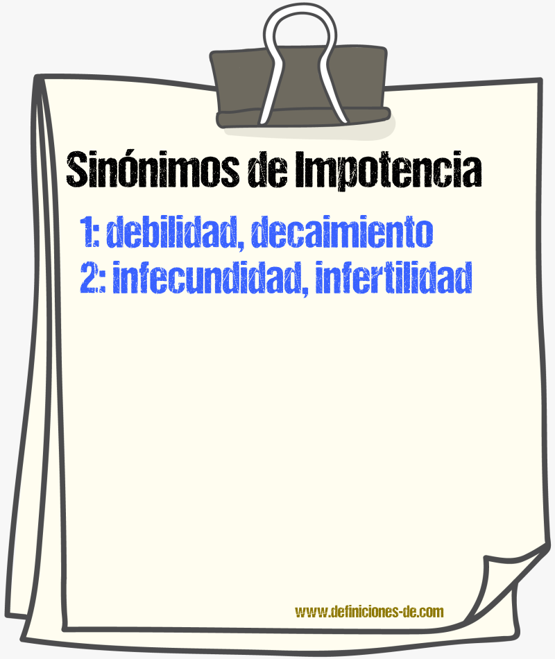 Sinnimos de impotencia