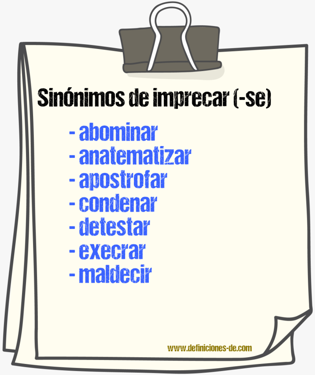 Sinnimos de imprecar