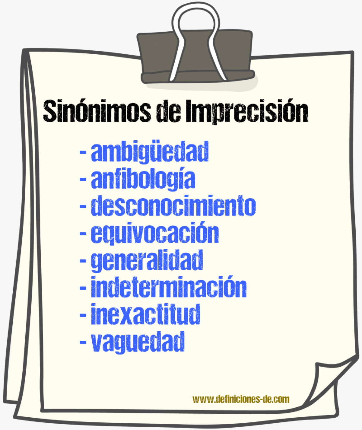 Sinnimos de imprecisin