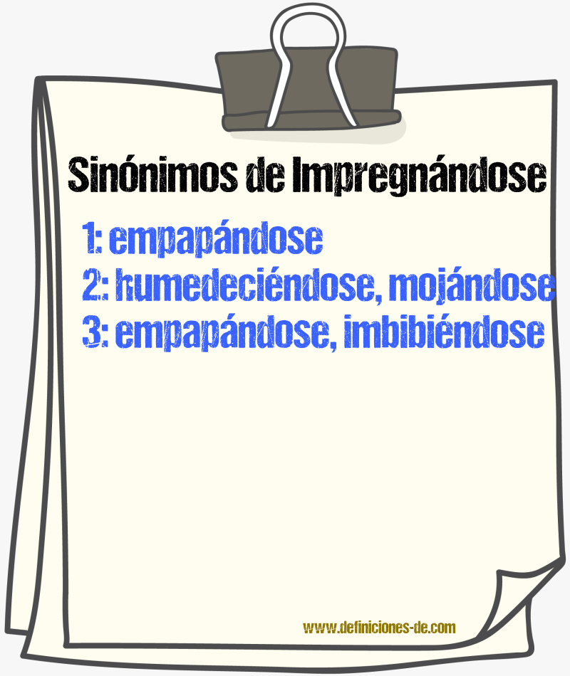Sinónimos de impregnándose