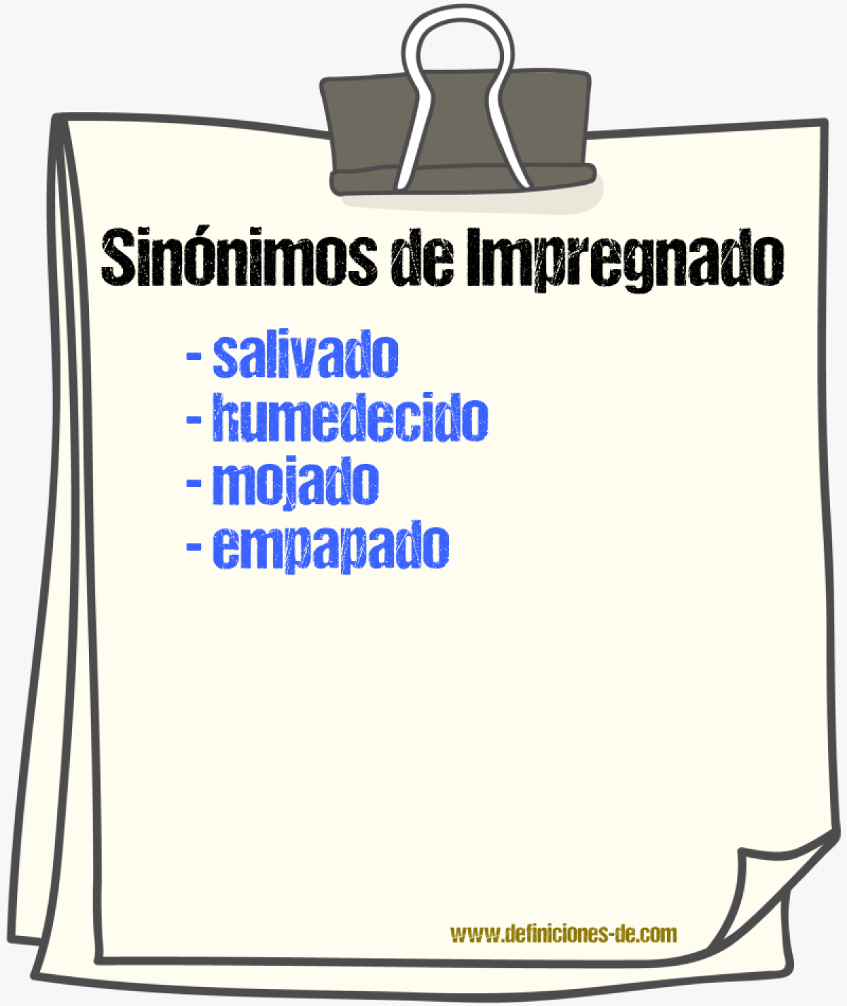 Sinónimos de impregnado