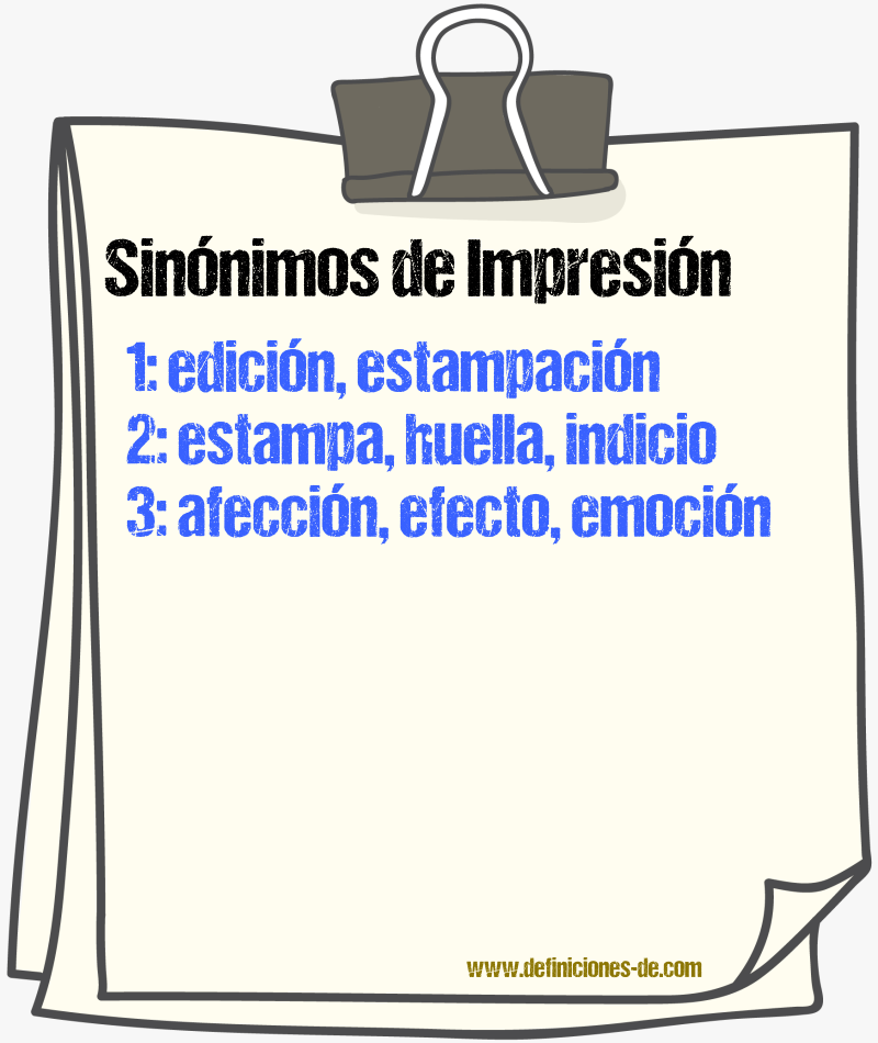 Sinnimos de impresin