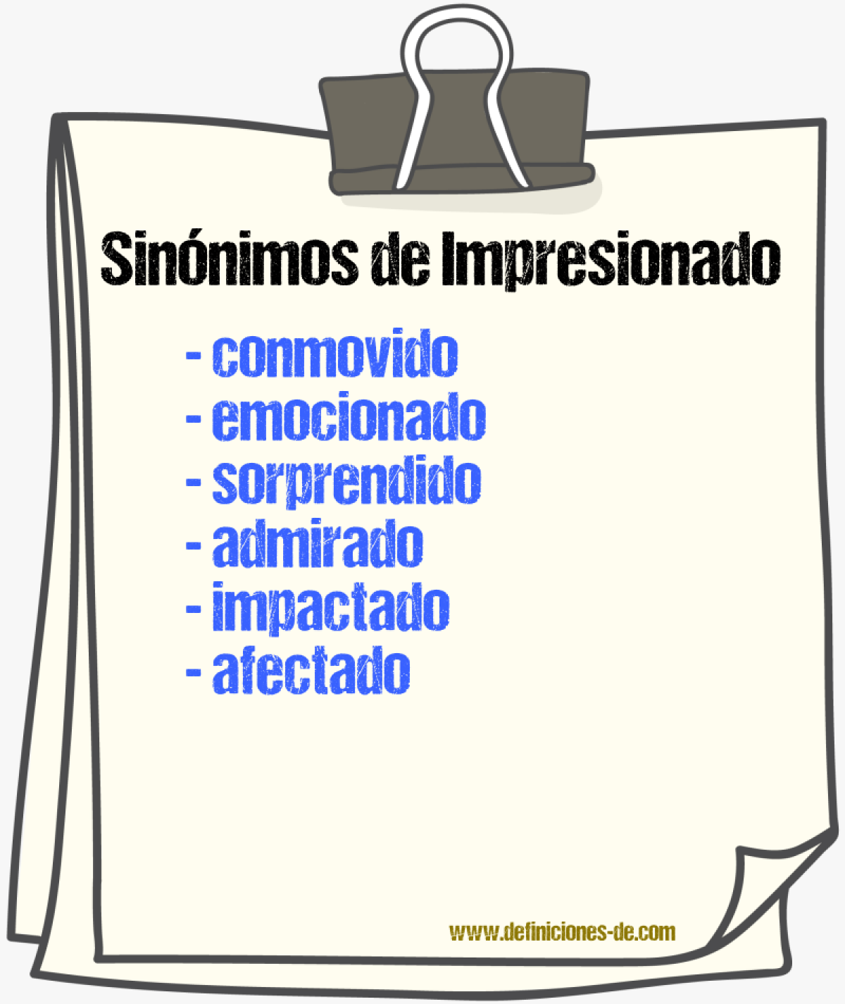Sinónimos de impresionado