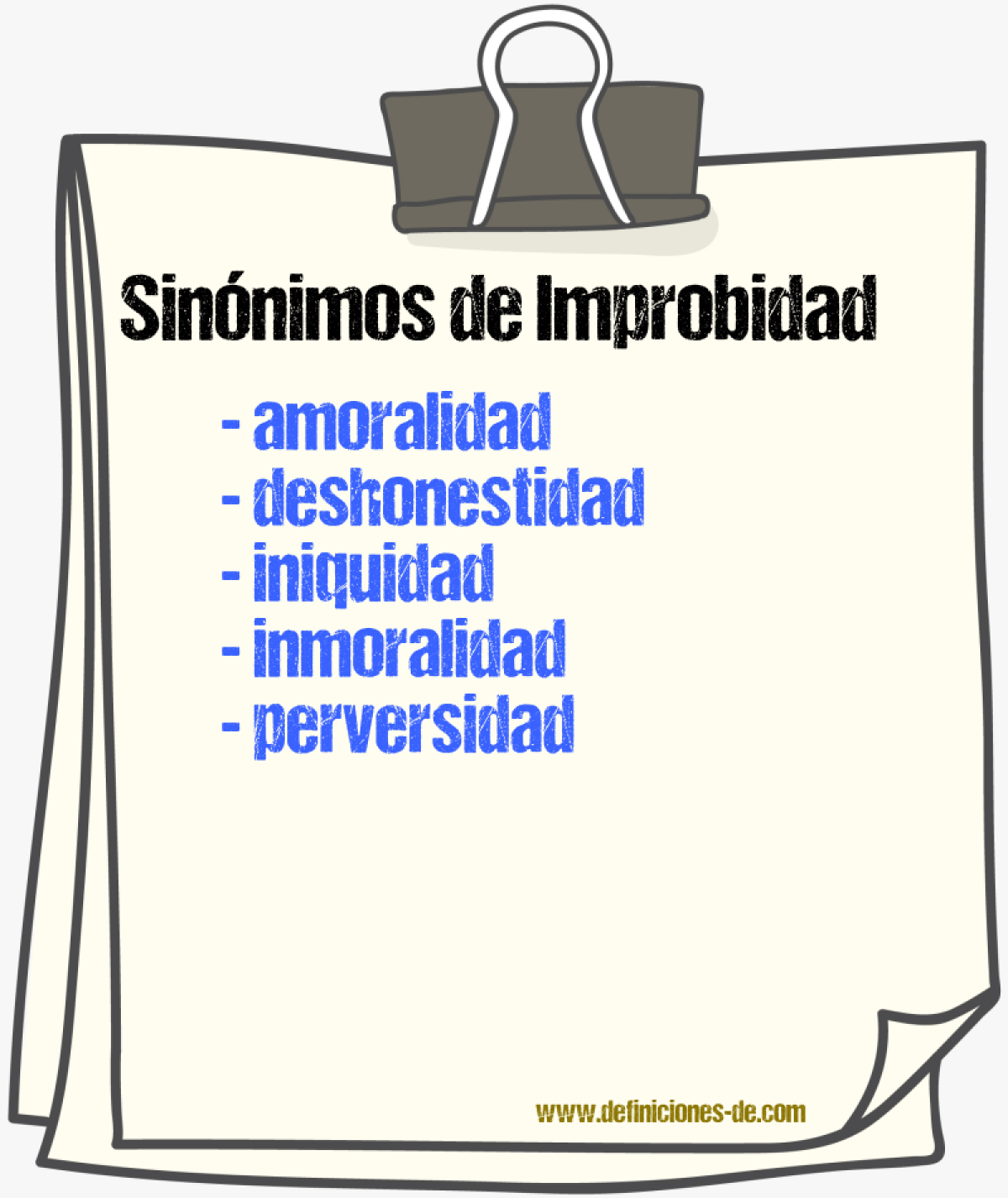 Sinnimos de improbidad