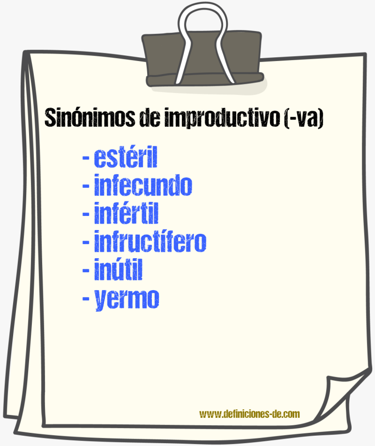 Sinnimos de improductivo