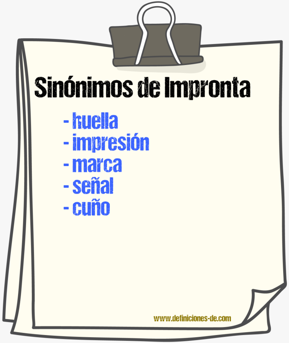 Sinnimos de impronta