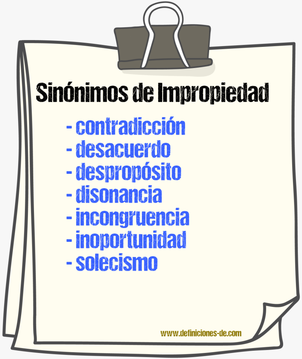 Sinnimos de impropiedad