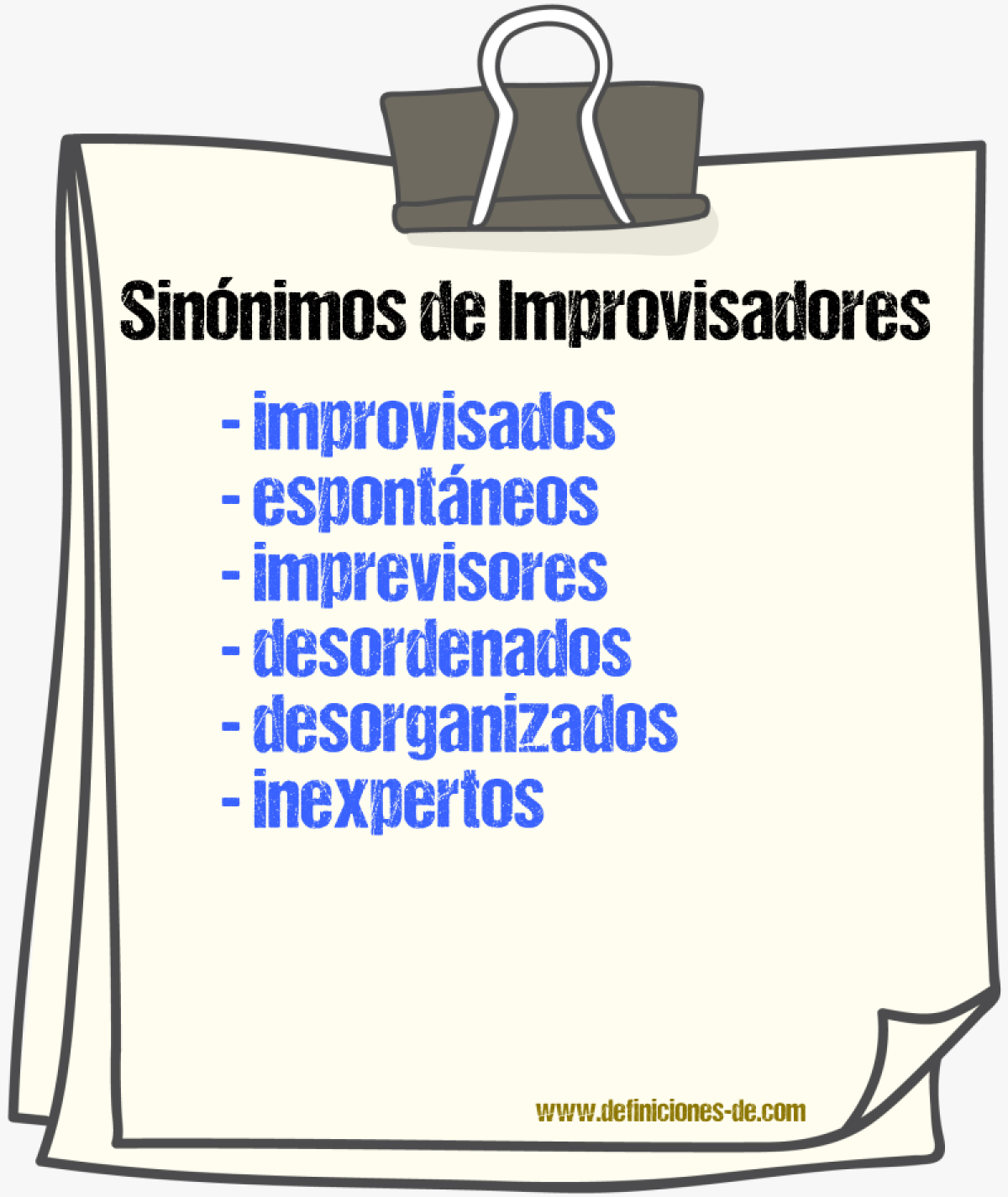 Sinónimos de improvisadores