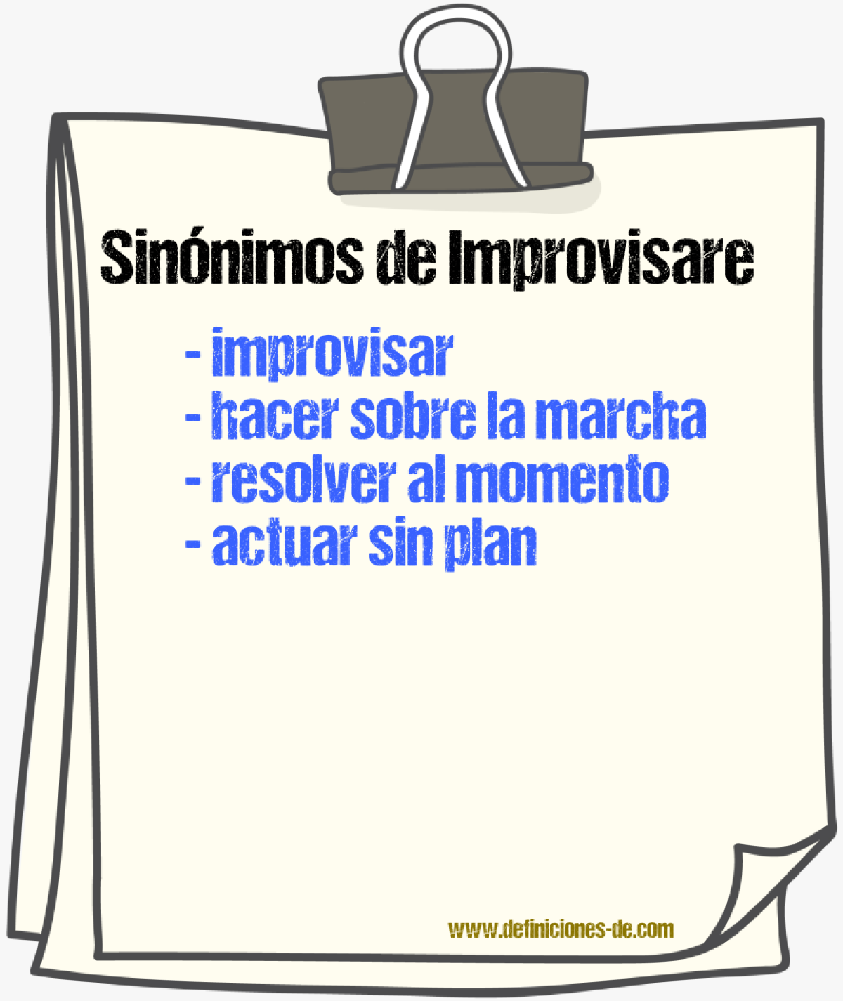 Sinónimos de improvisare