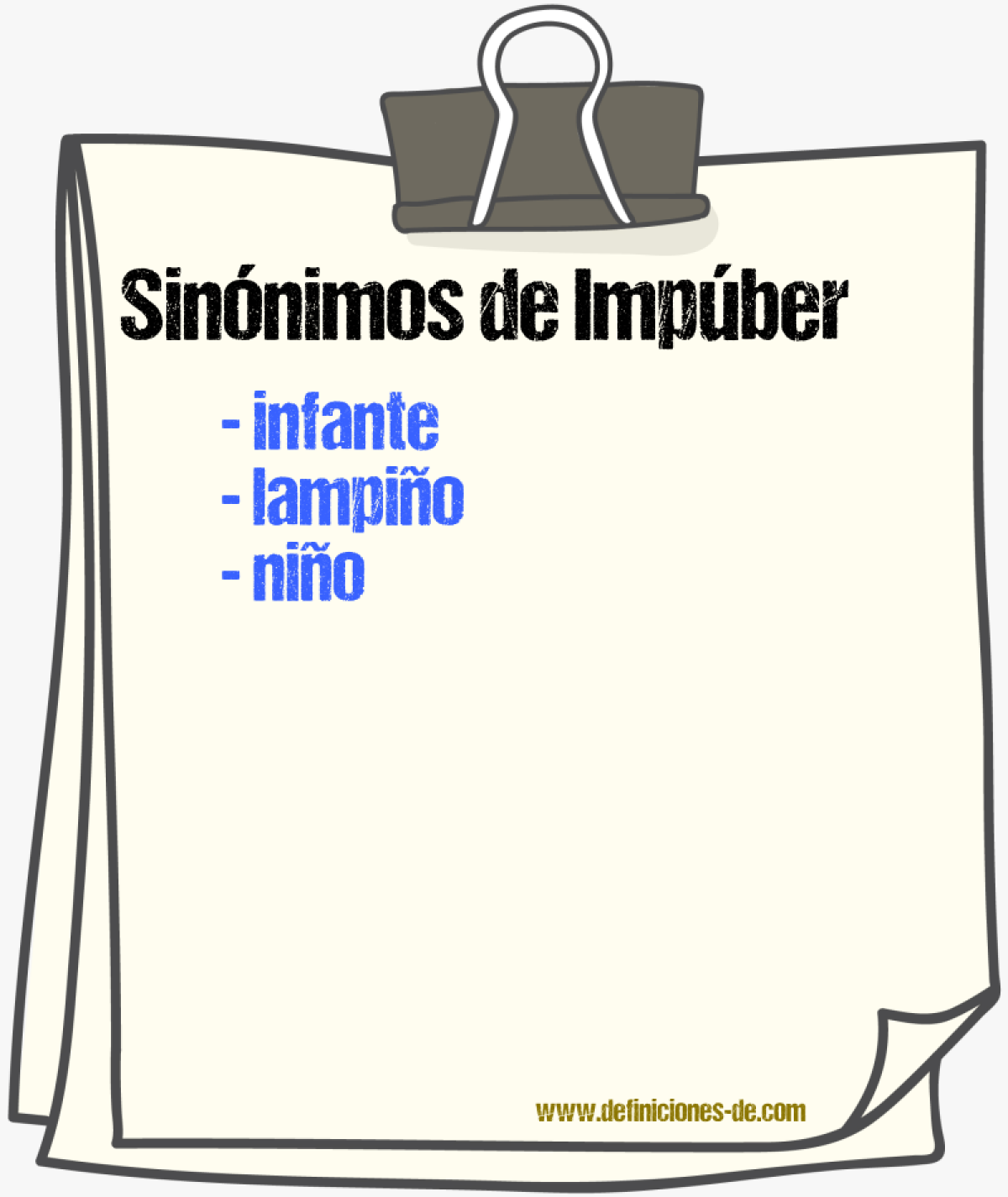 Sinnimos de impber