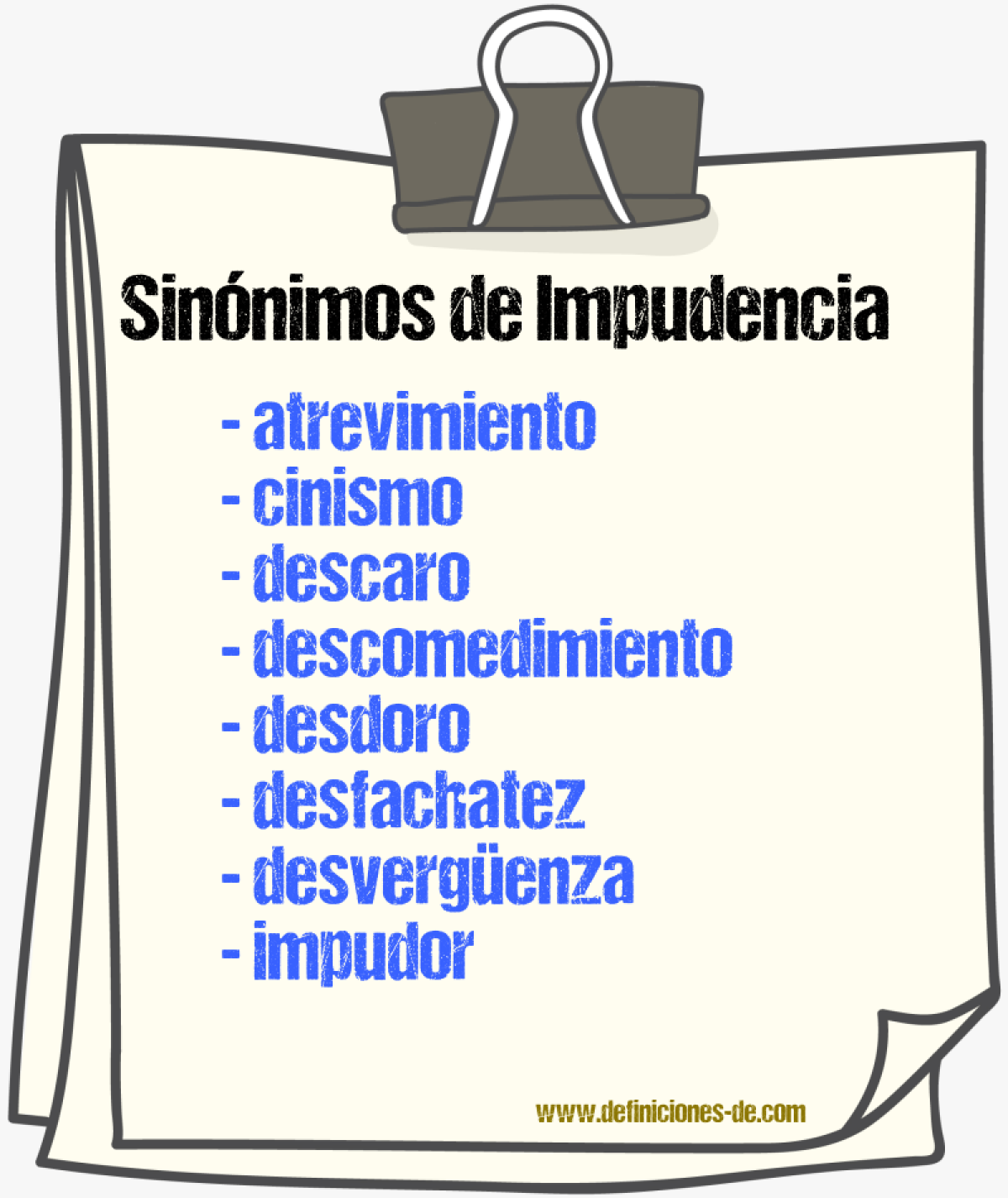 Sinnimos de impudencia