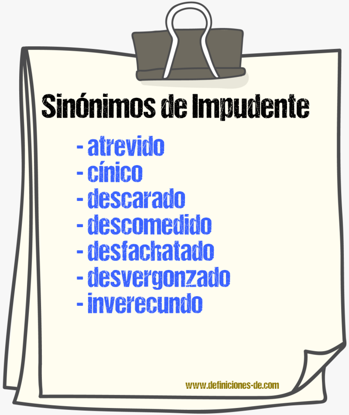 Sinnimos de impudente