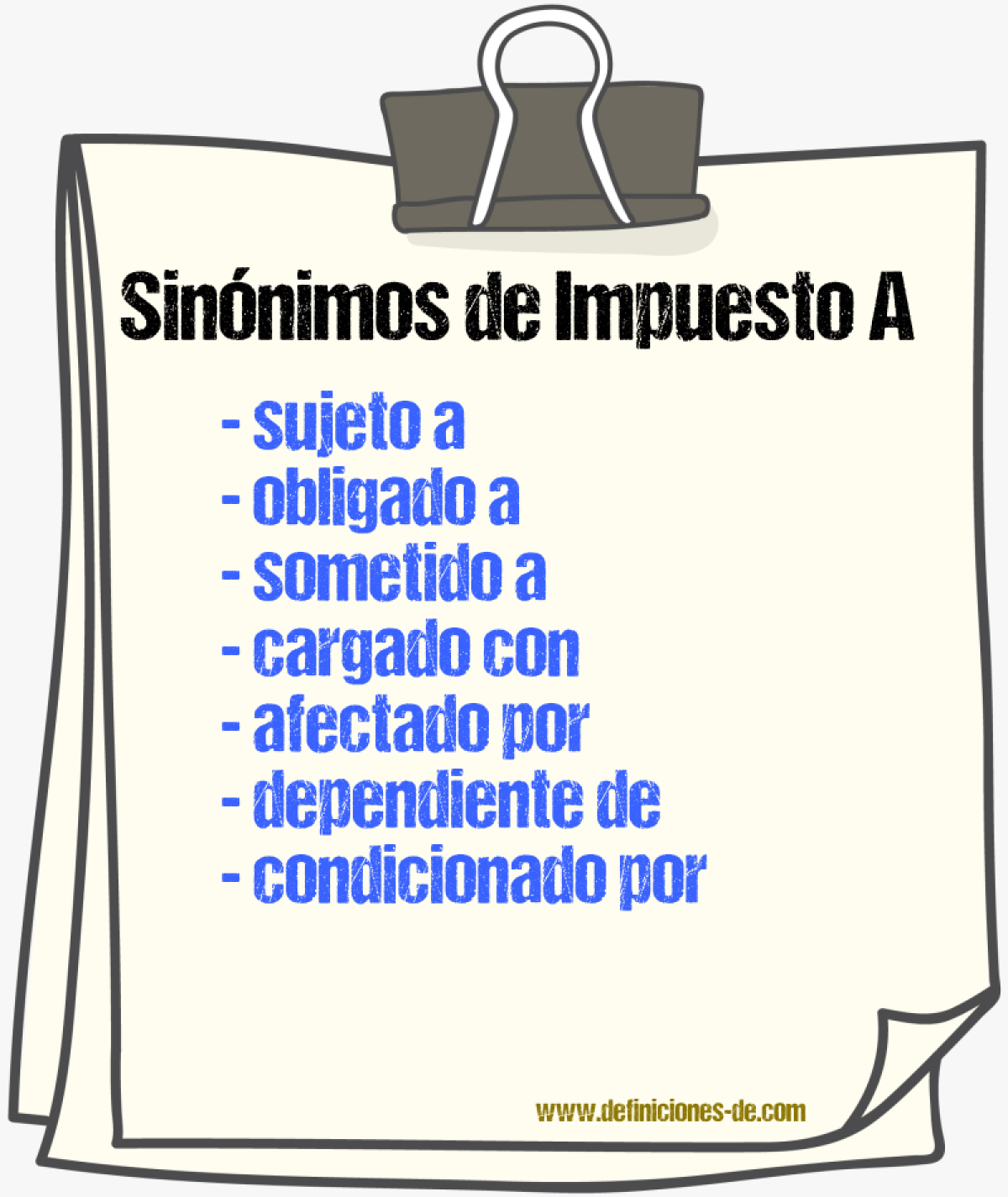 Sinónimos de impuesto a