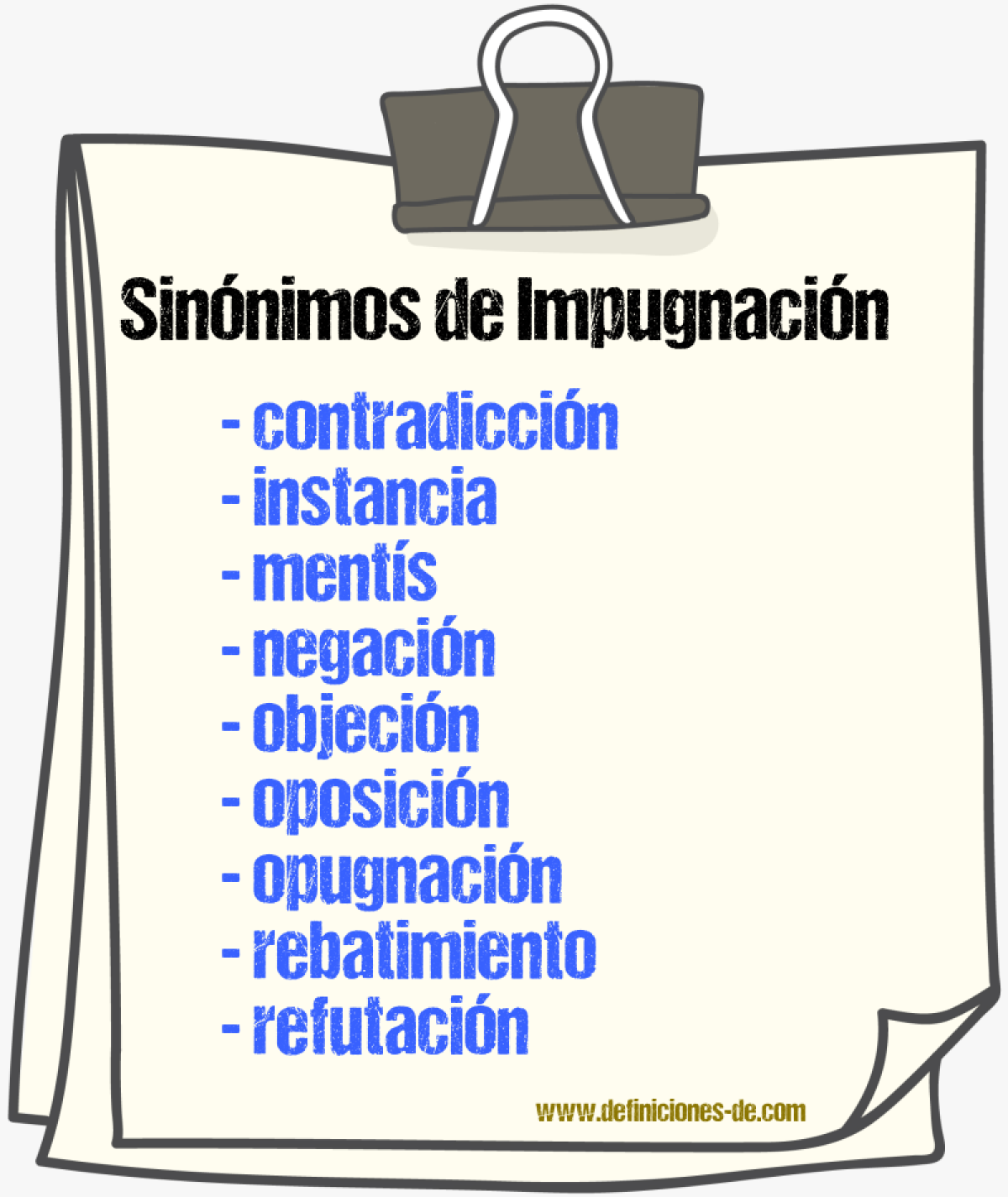 Sinnimos de impugnacin