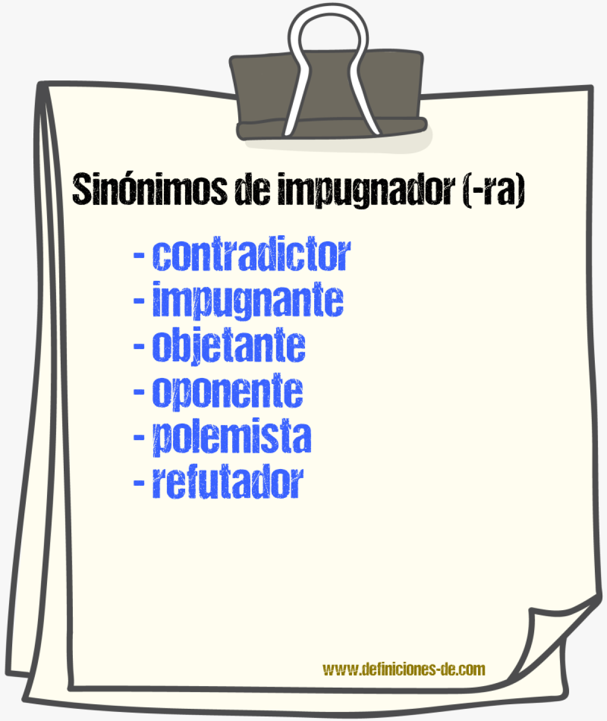 Sinnimos de impugnador