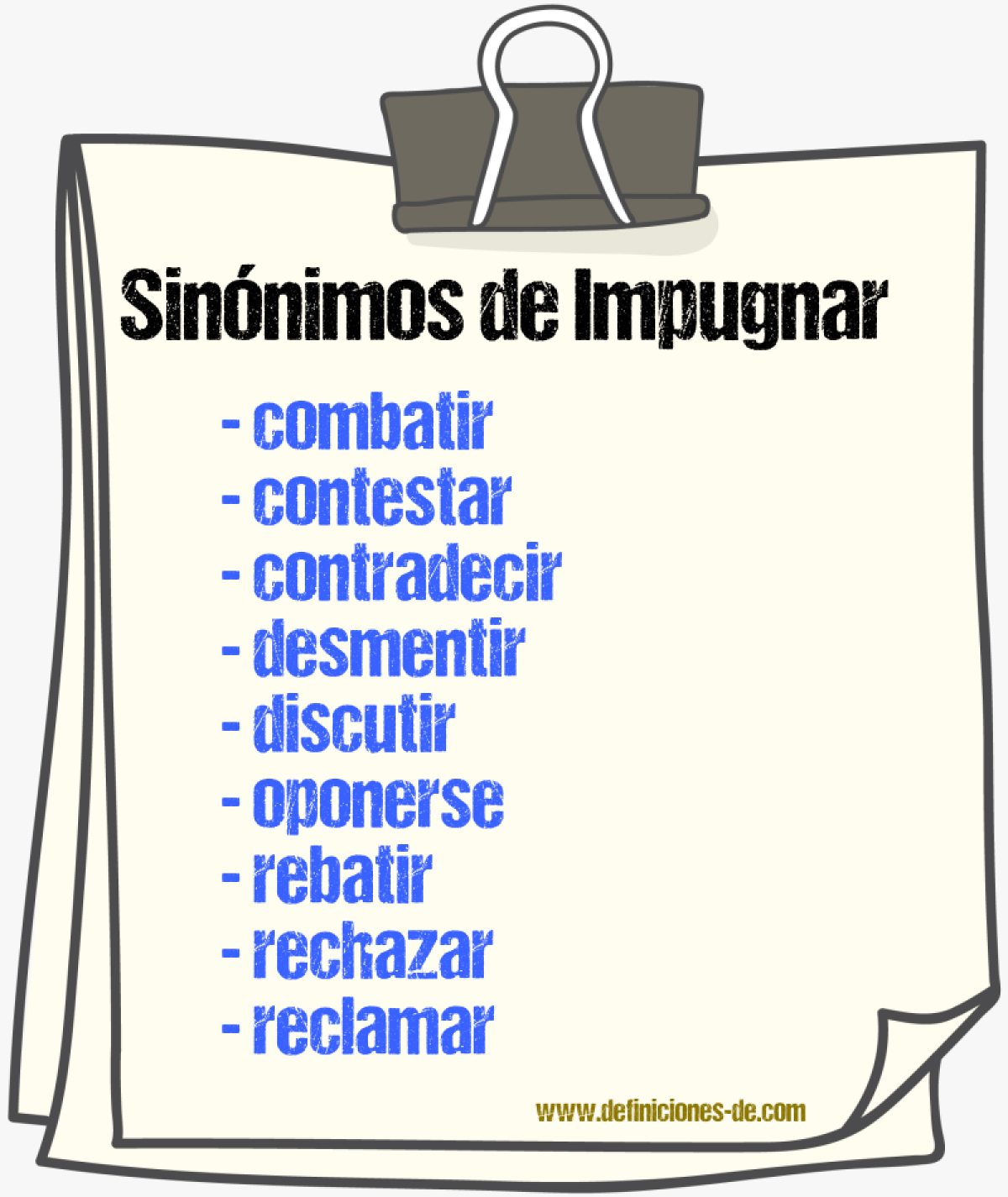 Sinnimos de impugnar