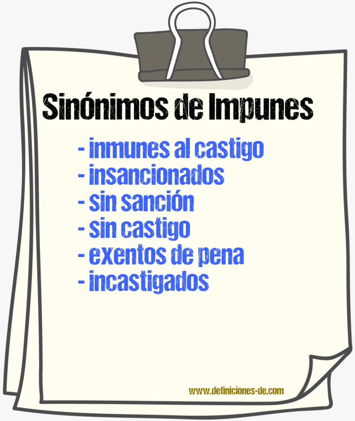 Sinónimos de impunes
