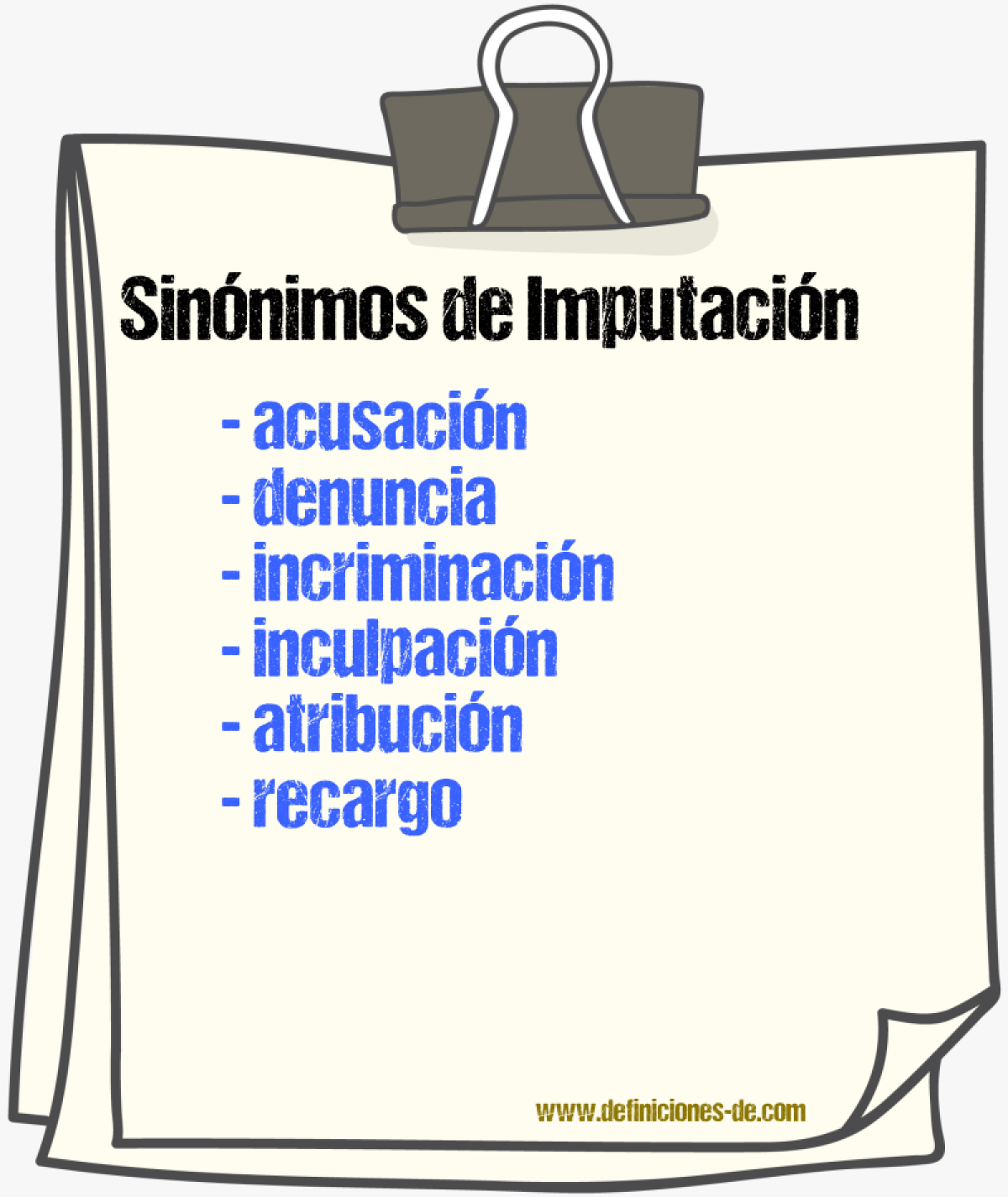 Sinnimos de imputacin