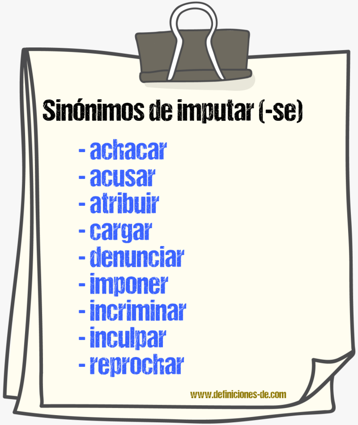 Sinnimos de imputar