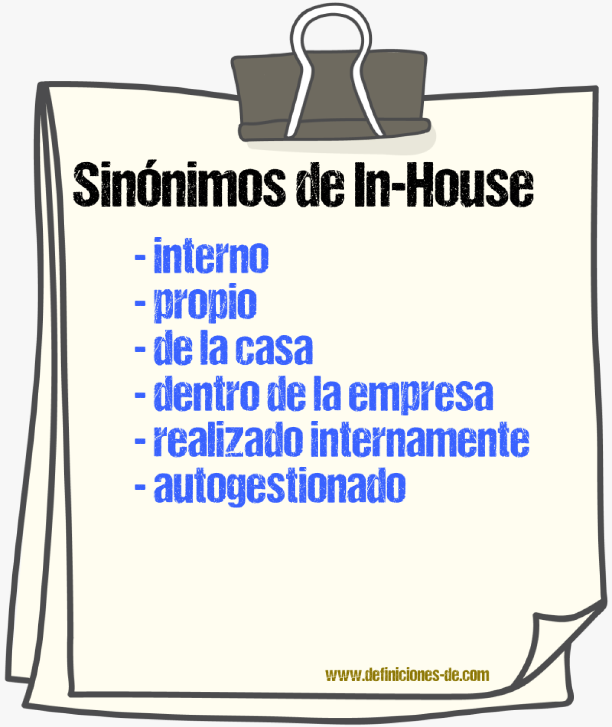 Sinónimos de in-house