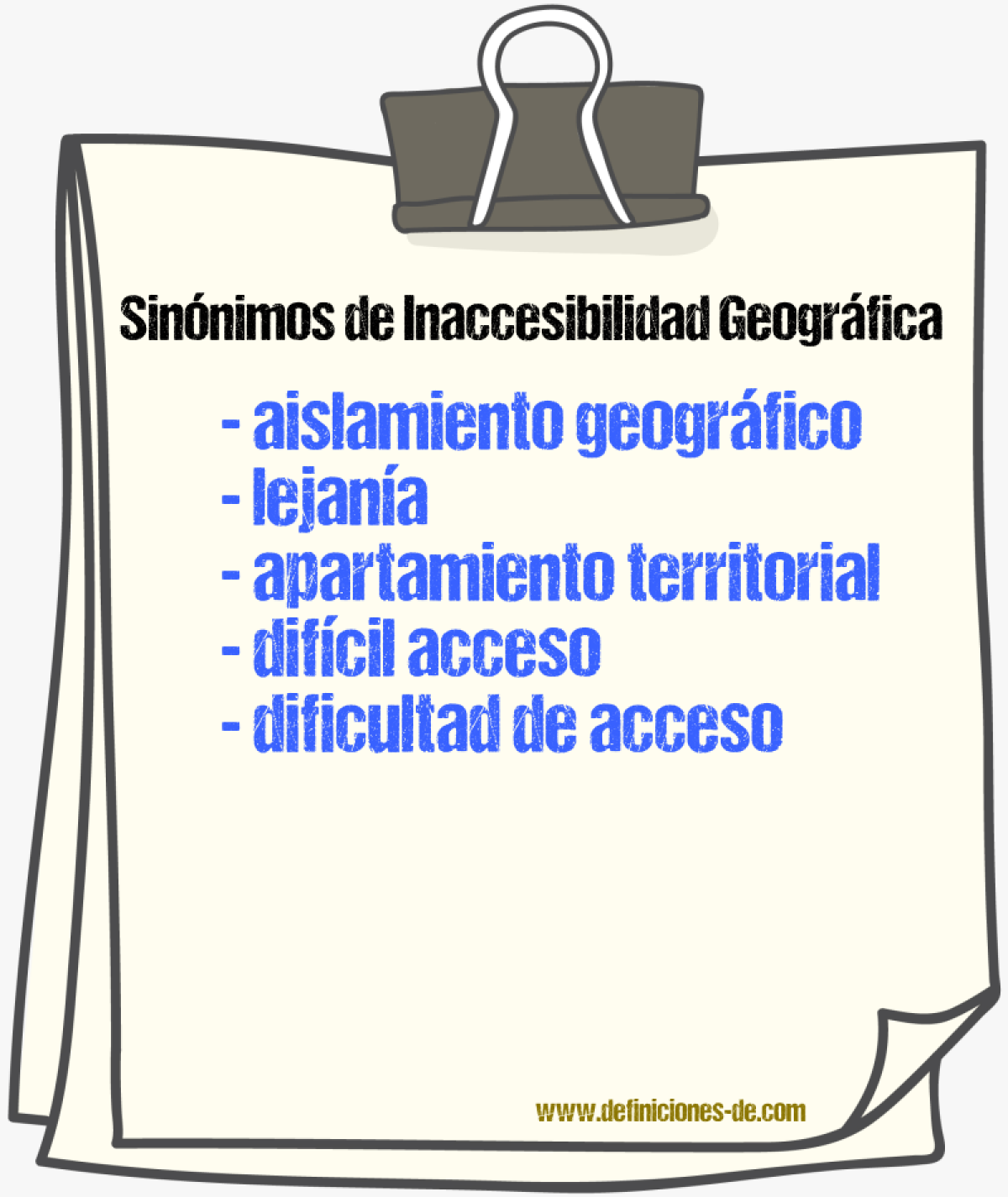 Sinónimos de inaccesibilidad geográfica