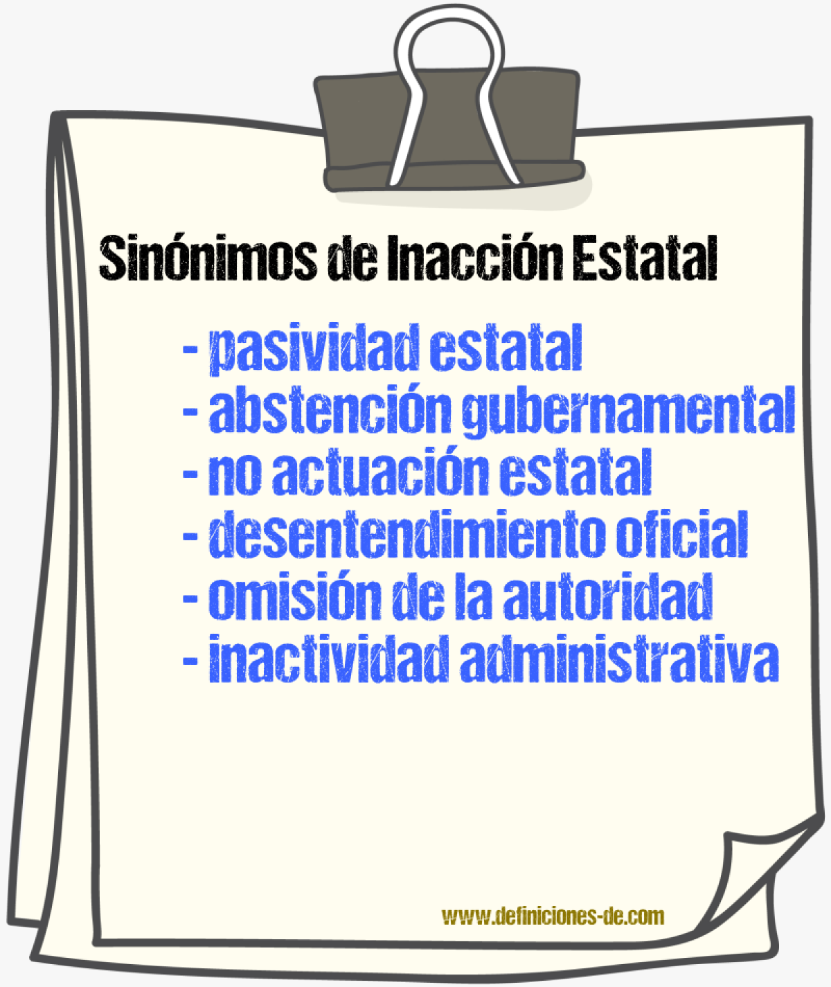 Sinónimos de inacción estatal