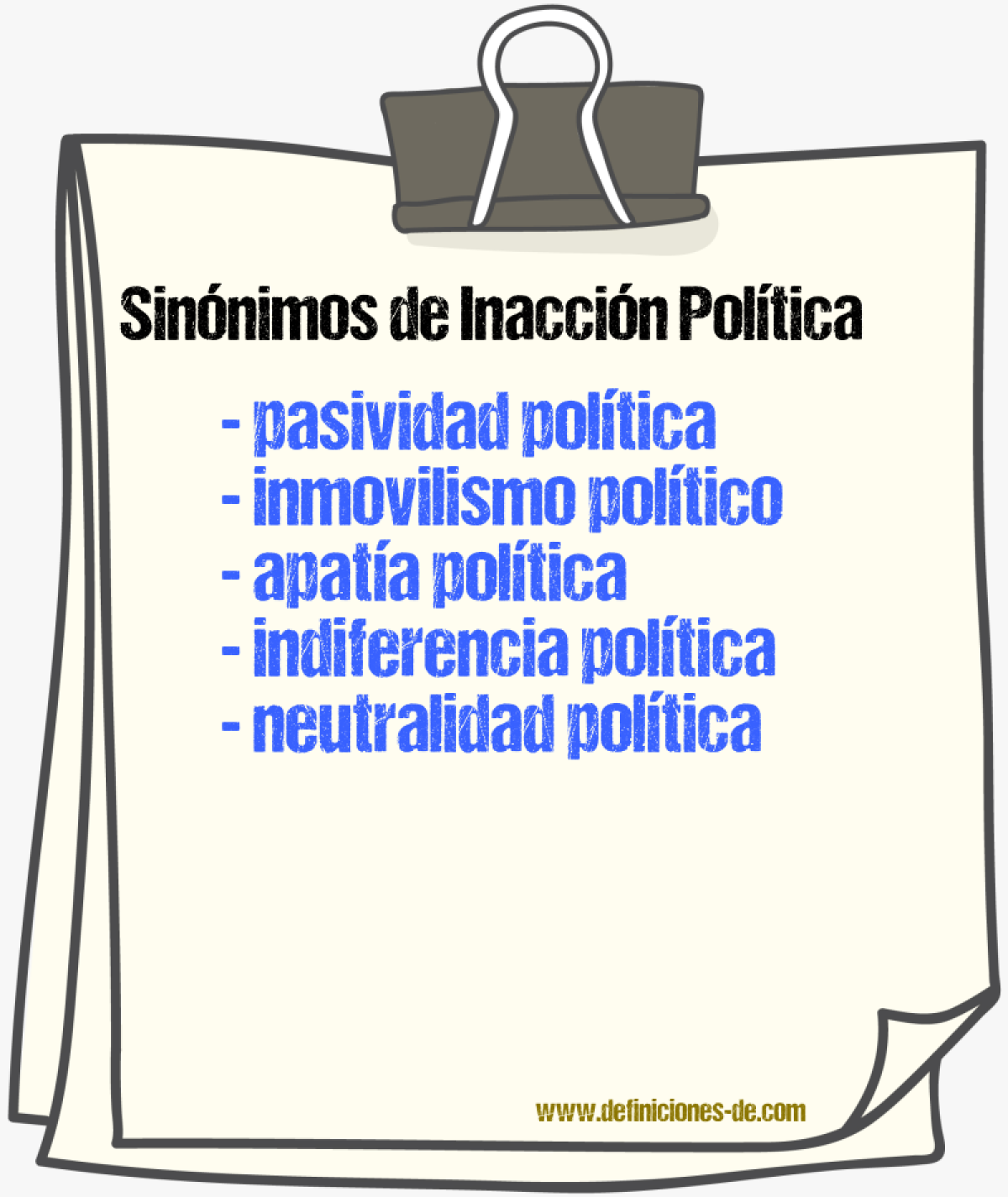 Sinónimos de inacción política