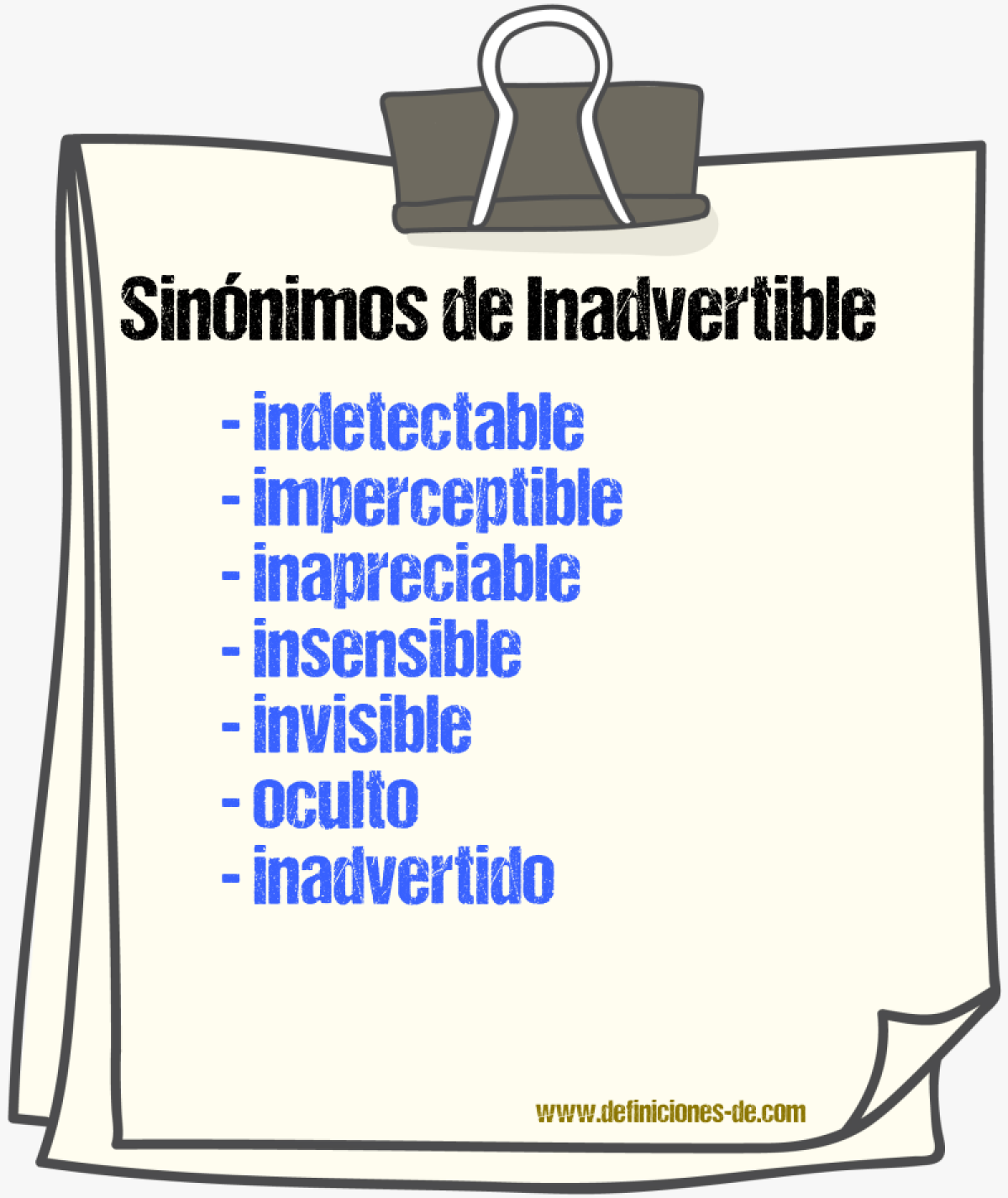 Sinónimos de inadvertible