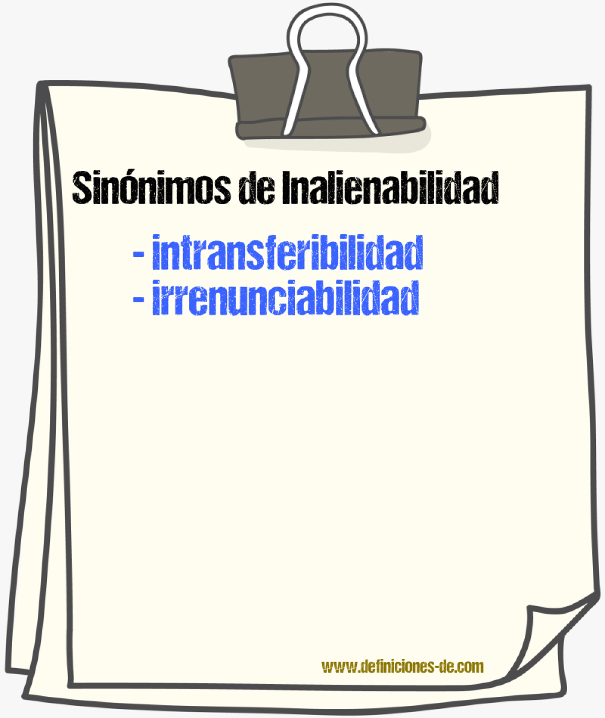 Sinnimos de inalienabilidad