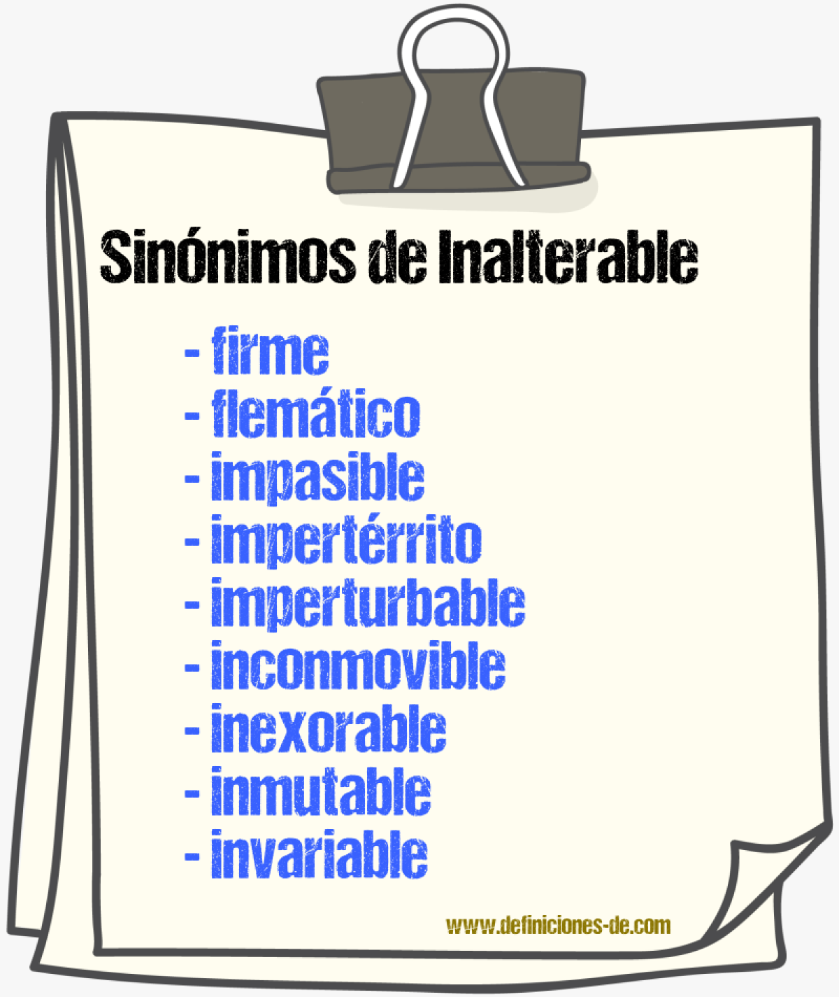 Sinnimos de inalterable