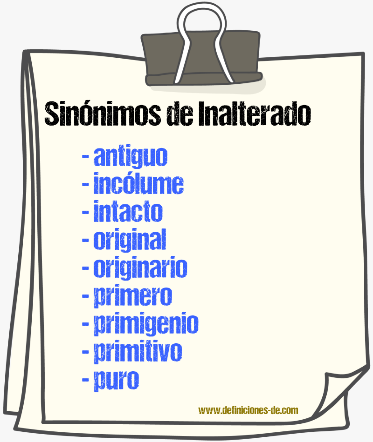 Sinnimos de inalterado