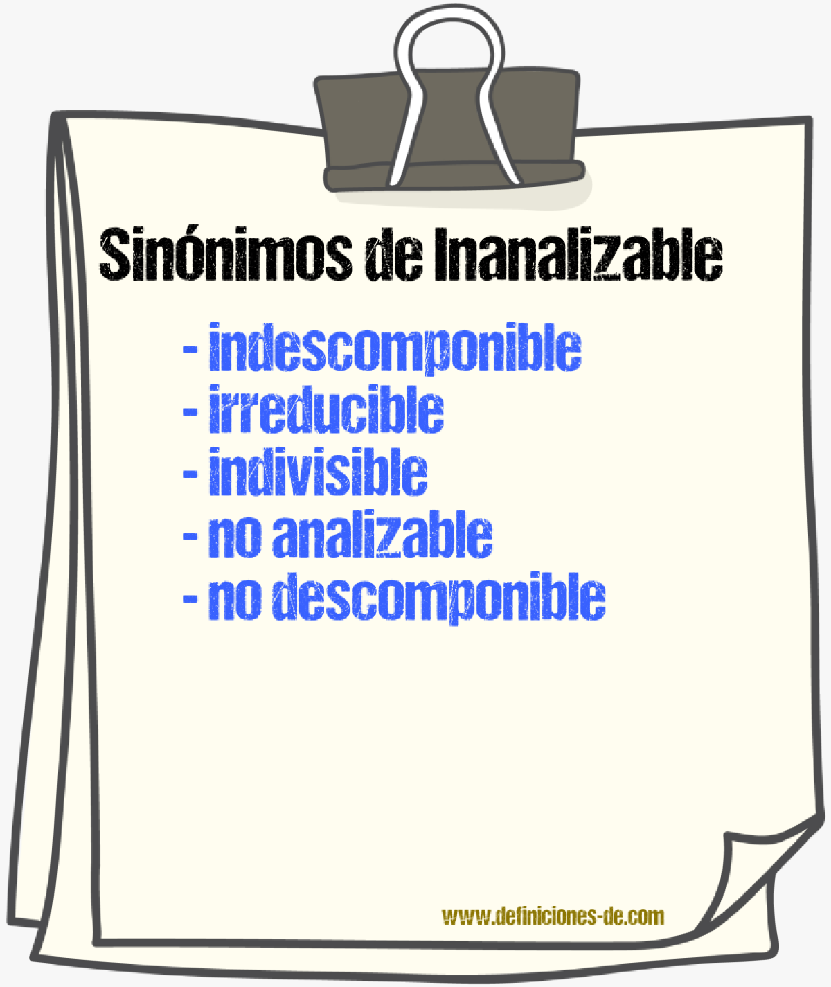 Sinónimos de inanalizable