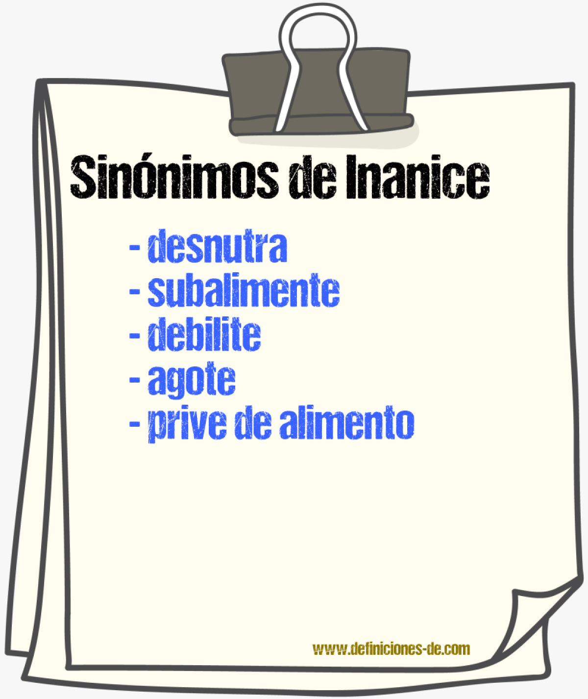Sinónimos de inanice