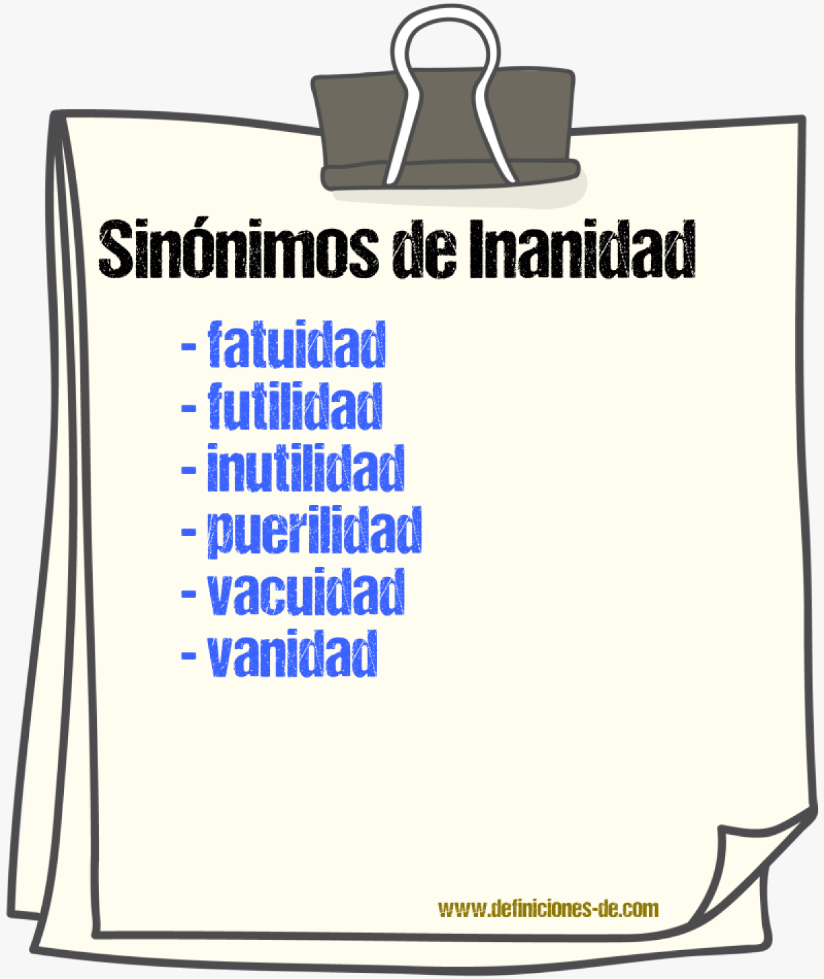 Sinnimos de inanidad