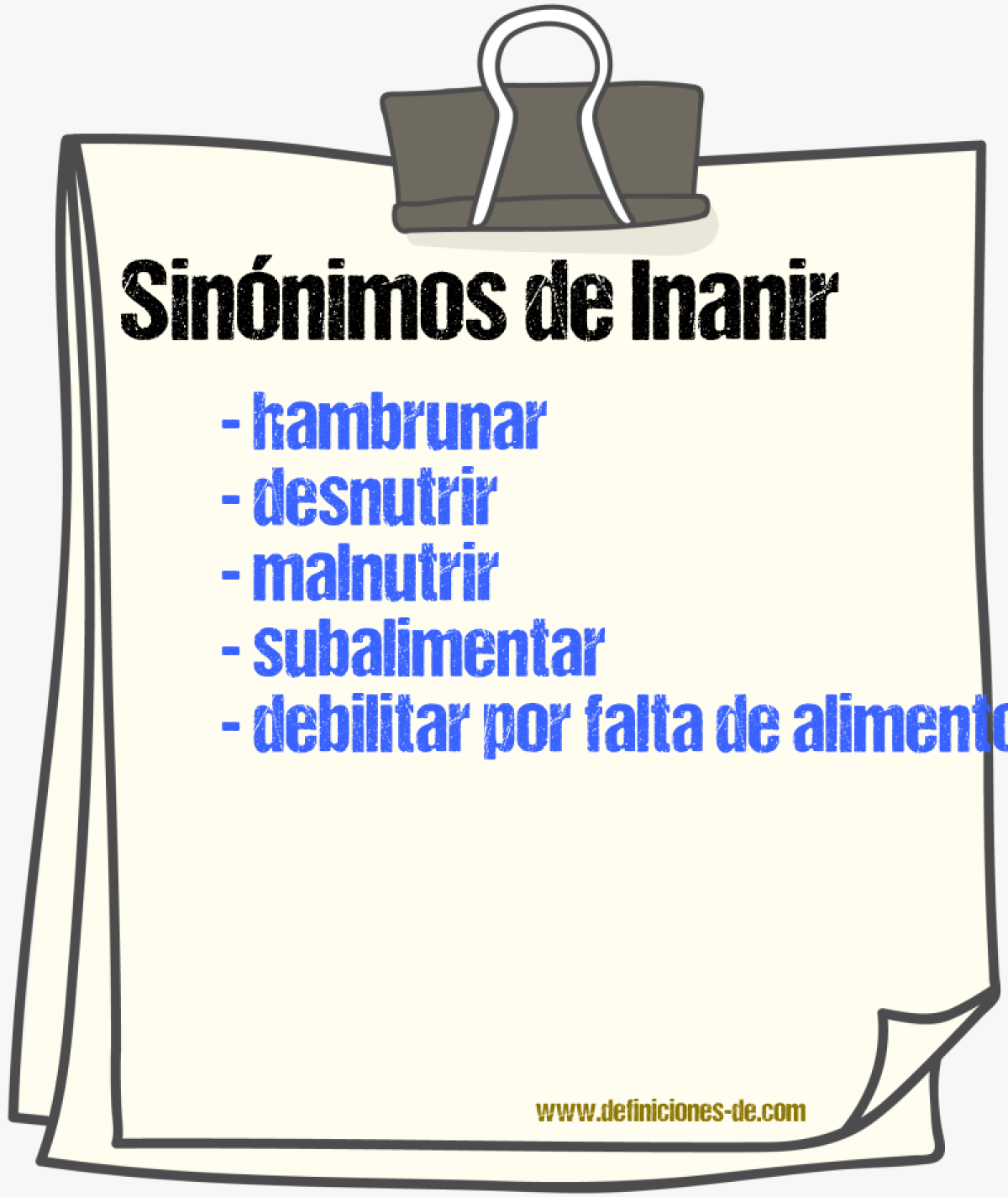 Sinónimos de inanir