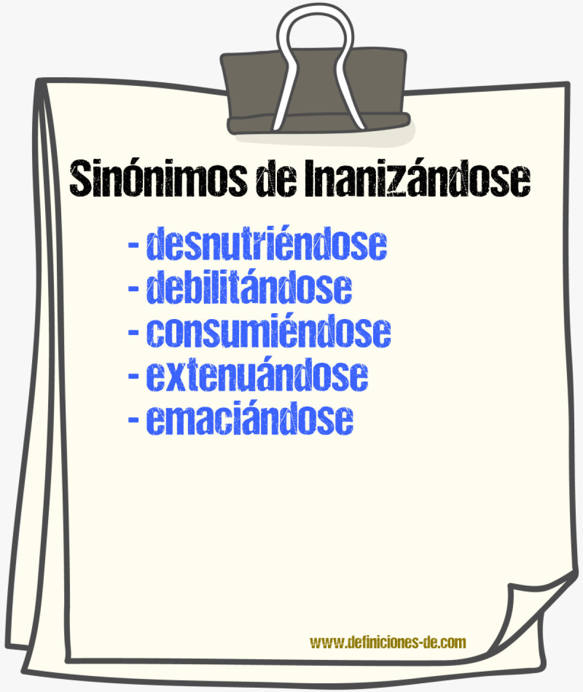 Sinónimos de inanizándose