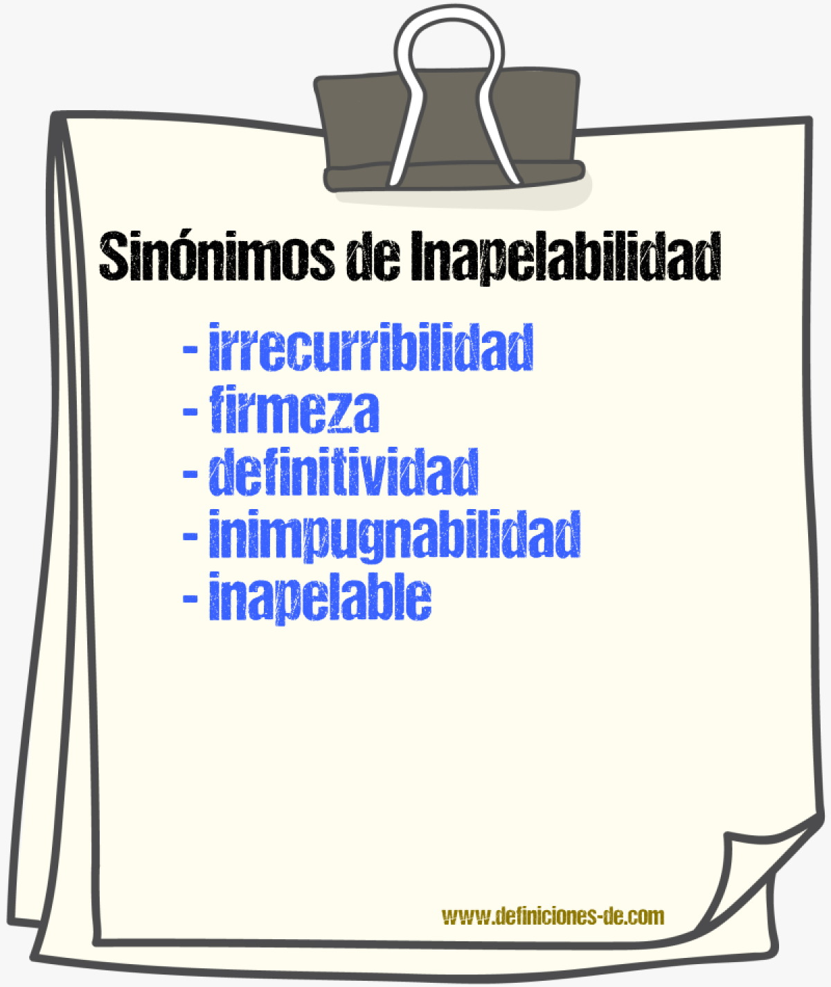Sinónimos de inapelabilidad