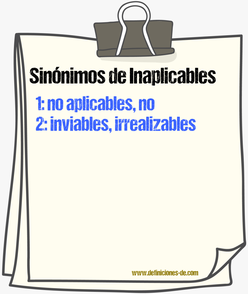 Sinónimos de inaplicables