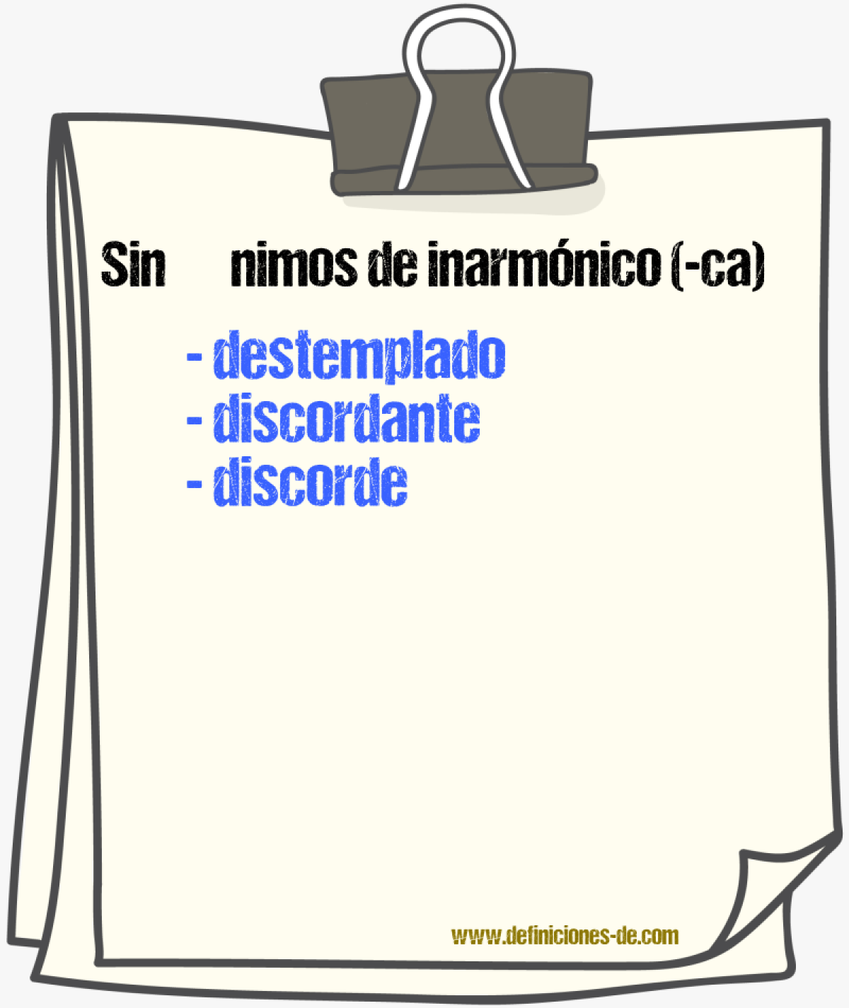 Sinnimos de inarmnico