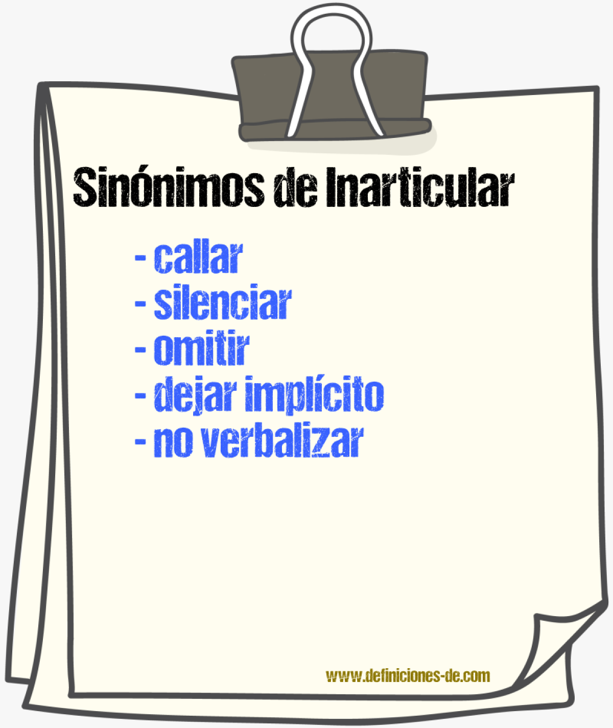 Sinónimos de inarticular