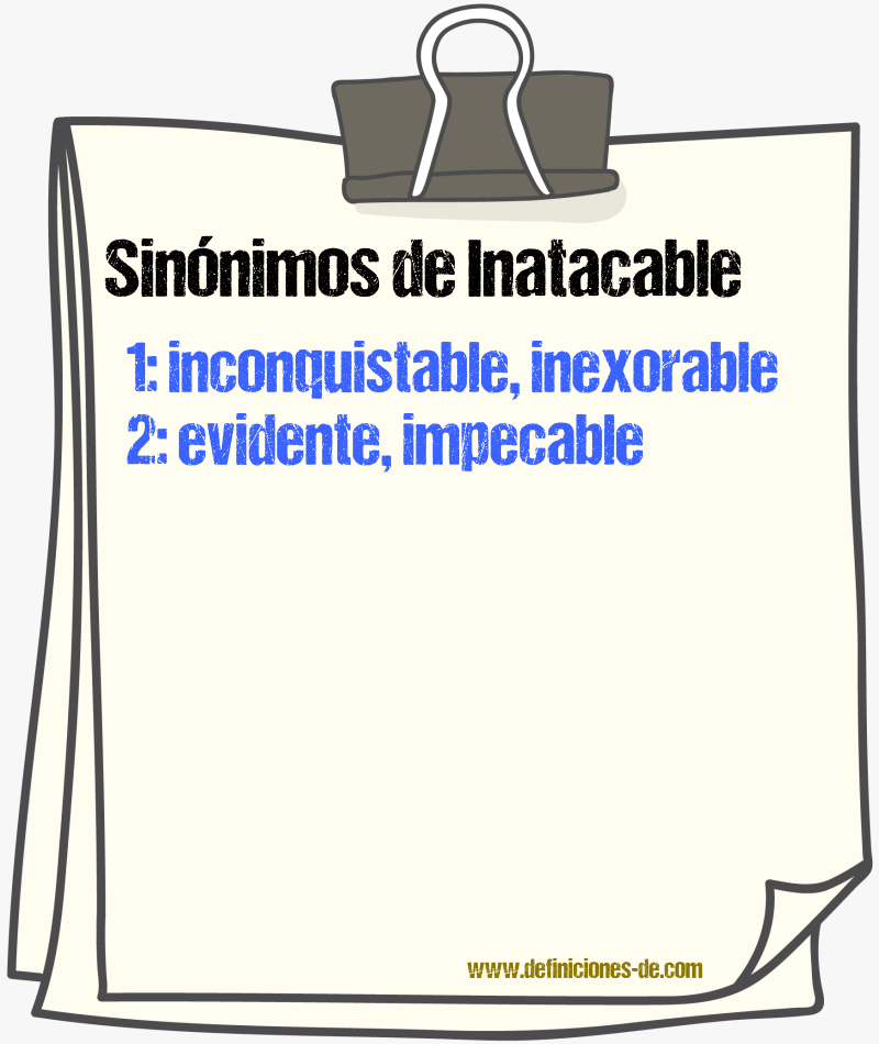 Sinnimos de inatacable