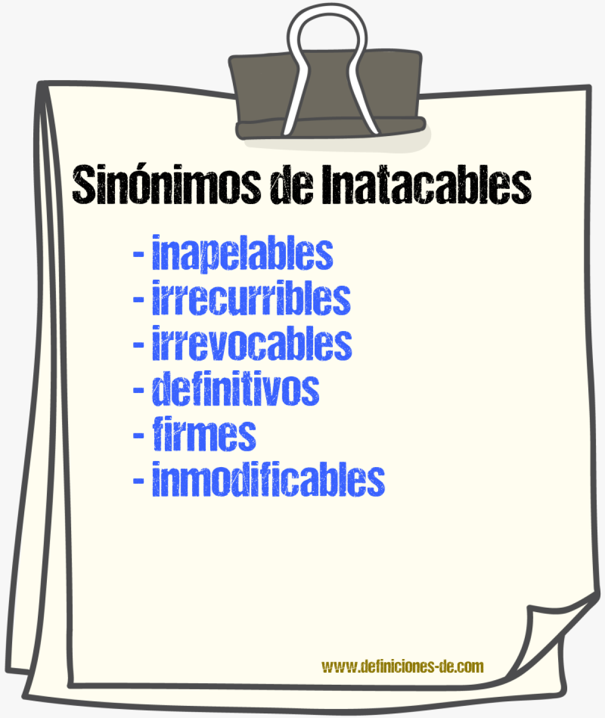 Sinónimos de inatacables