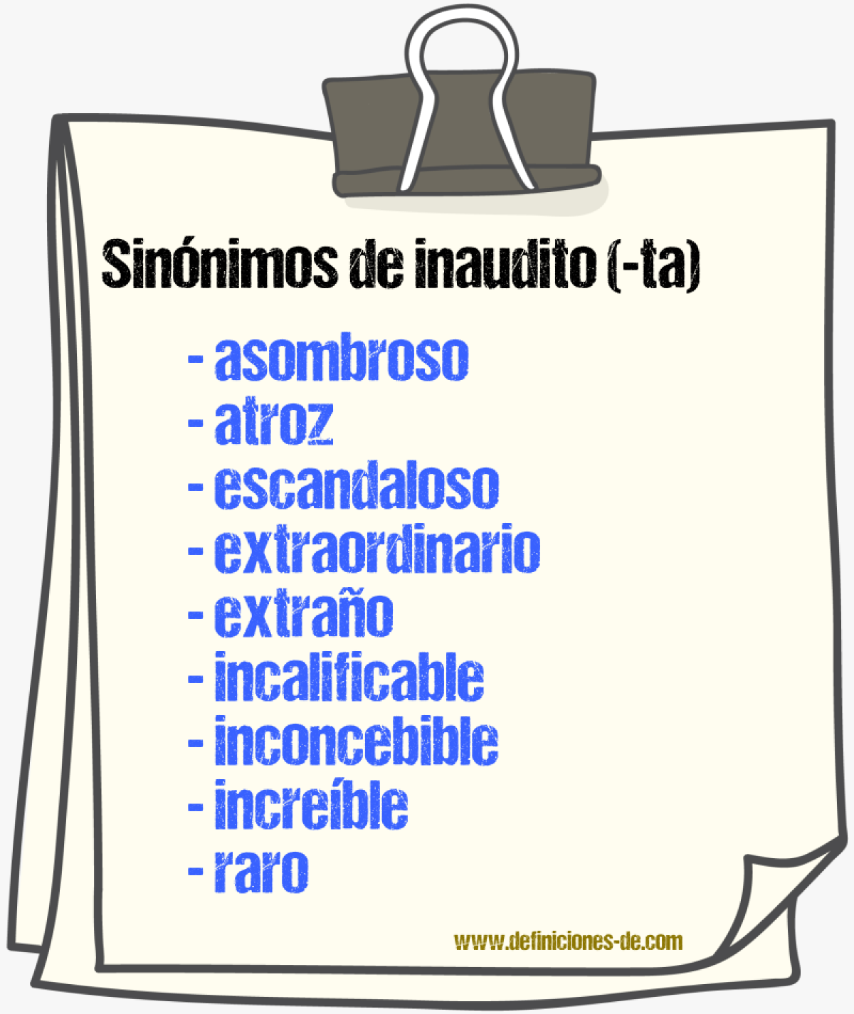 Sinnimos de inaudito