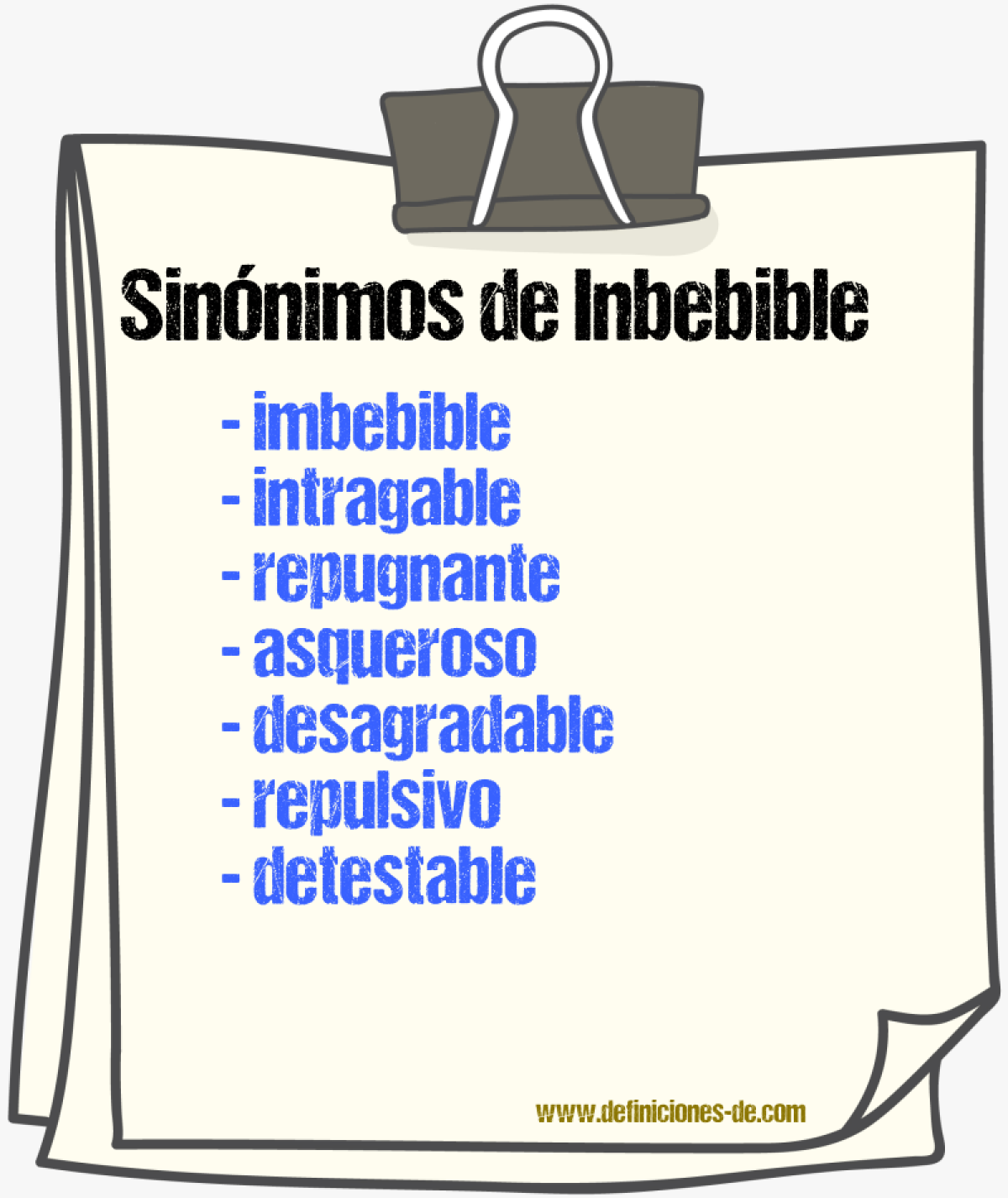 Sinónimos de inbebible