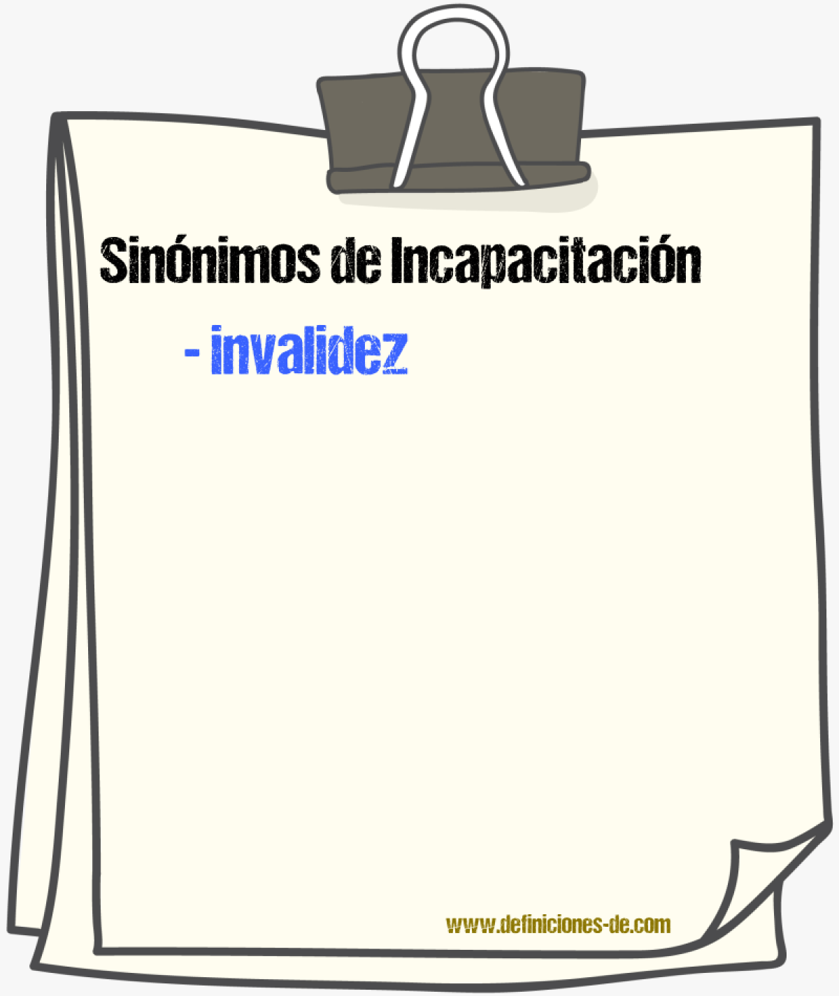 Sinnimos de incapacitacin