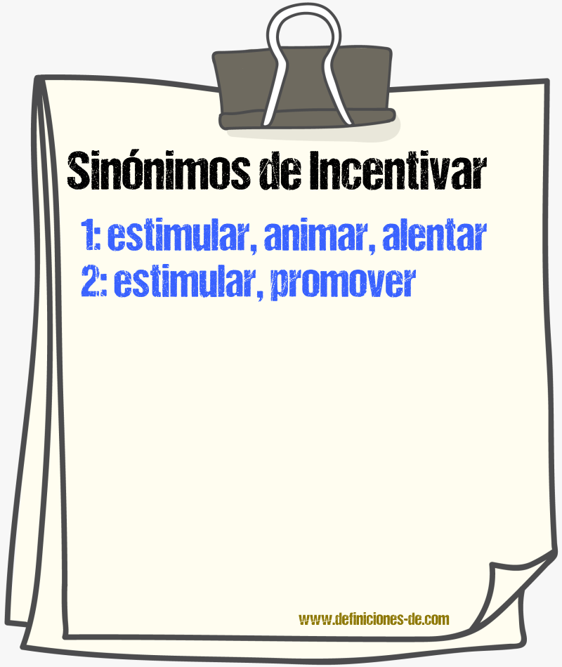 Sinónimos de incentivar