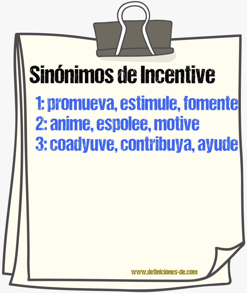 Sinónimos de incentive
