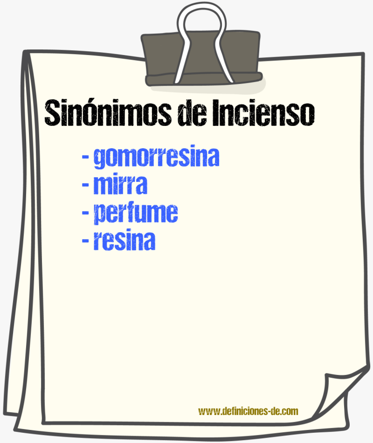 Sinnimos de incienso