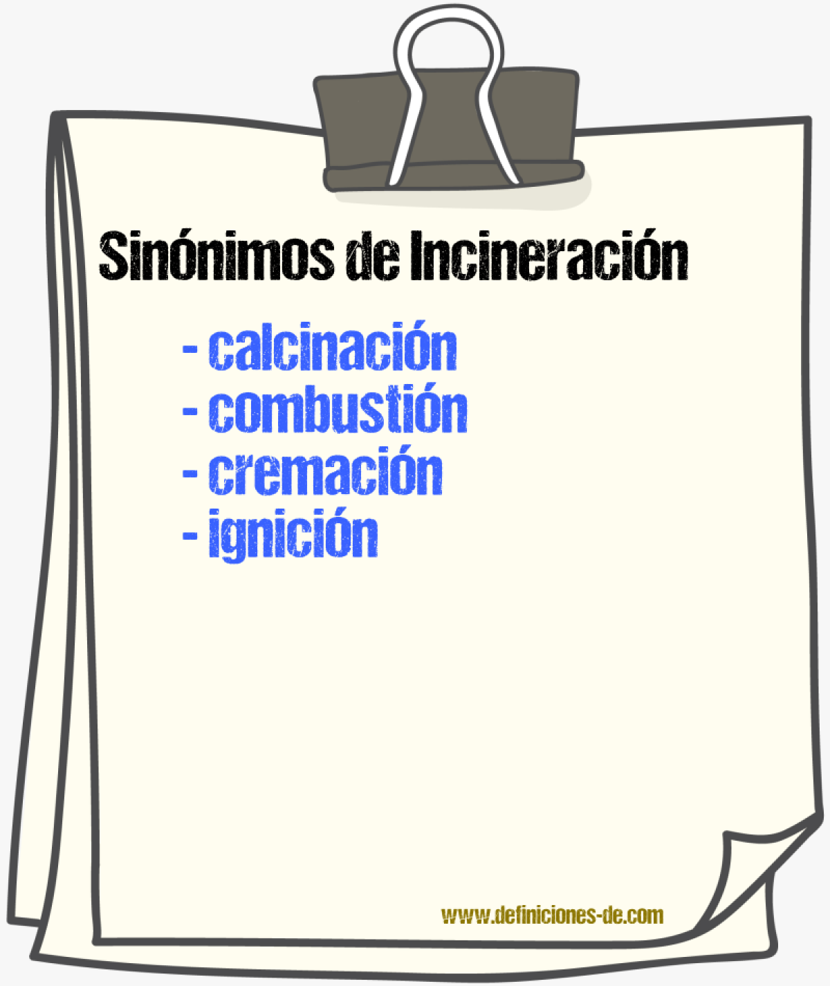 Sinnimos de incineracin