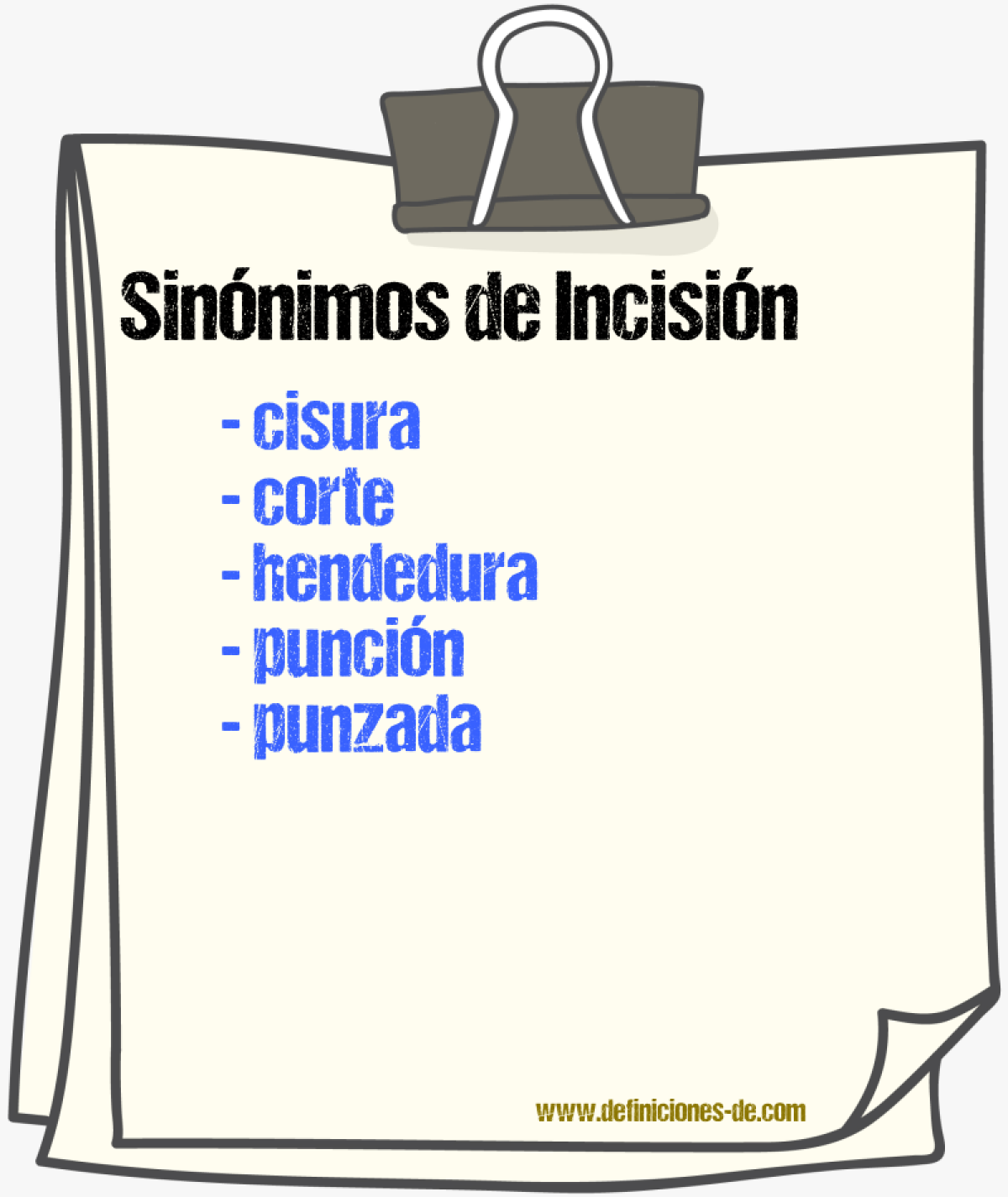 Sinnimos de incisin